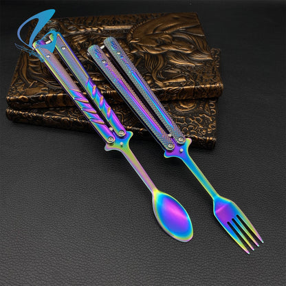 Creative Outdoor Fork Spoon Balisong Trainer