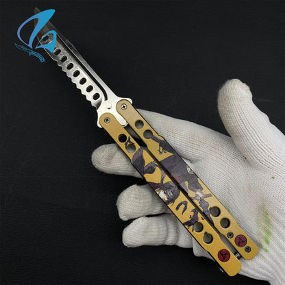 3D Printed Image Anime Butterfly Knife Cool Anime Balisong Fan Art For Display Only