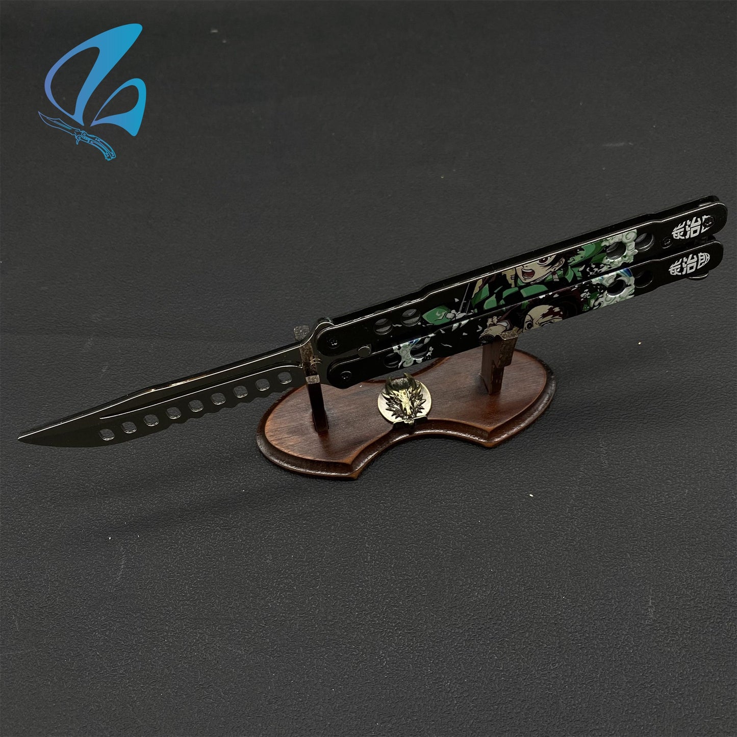 3D Printed Image Anime Butterfly Knife Cool Anime Balisong Fan Art For Display Only