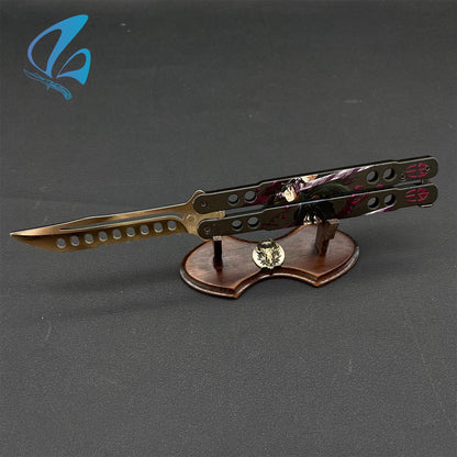 3D Printed Image Anime Butterfly Knife Cool Anime Balisong Fan Art For Display Only