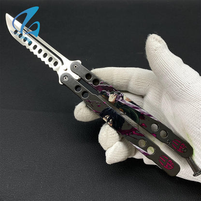 3D Printed Image Anime Butterfly Knife Cool Anime Balisong Fan Art For Display Only