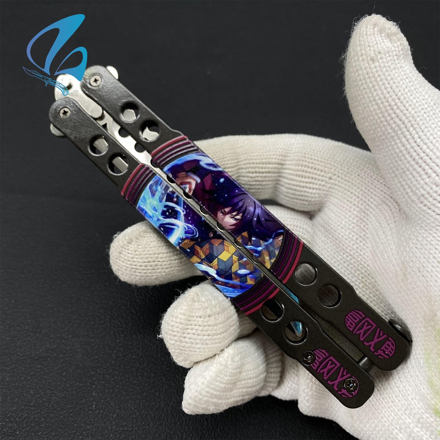 3D Printed Image Anime Butterfly Knife Cool Anime Balisong Fan Art For Display Only