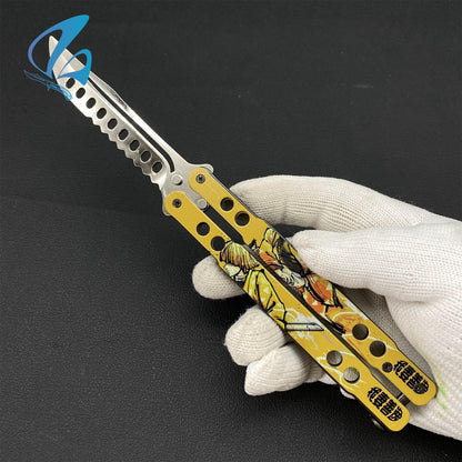 3D Printed Image Anime Butterfly Knife Cool Anime Balisong Fan Art For Display Only