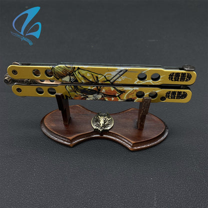 3D Printed Image Anime Butterfly Knife Cool Anime Balisong Fan Art For Display Only