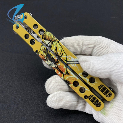 3D Printed Image Anime Butterfly Knife Cool Anime Balisong Fan Art For Display Only