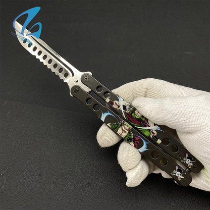 3D Printed Image Anime Butterfly Knife Cool Anime Balisong Fan Art For Display Only