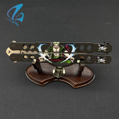 3D Printed Image Anime Butterfly Knife Cool Anime Balisong Fan Art For Display Only