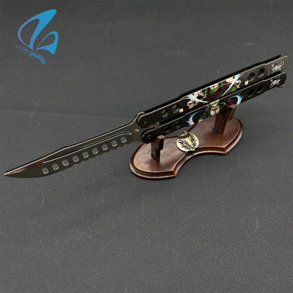 3D Printed Image Anime Butterfly Knife Cool Anime Balisong Fan Art For Display Only