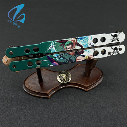 3D Printed Image Anime Butterfly Knife Cool Anime Balisong Fan Art For Display Only