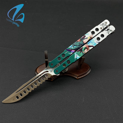 3D Printed Image Anime Butterfly Knife Cool Anime Balisong Fan Art For Display Only