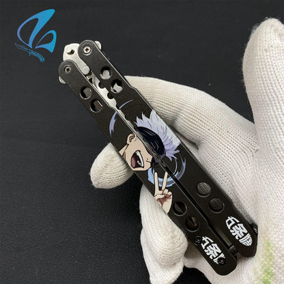 3D Printed Image Anime Butterfly Knife Cool Anime Balisong Fan Art For Display Only