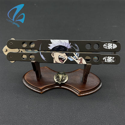 3D Printed Image Anime Butterfly Knife Cool Anime Balisong Fan Art For Display Only