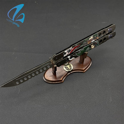 3D Printed Image Anime Butterfly Knife Cool Anime Balisong Fan Art For Display Only