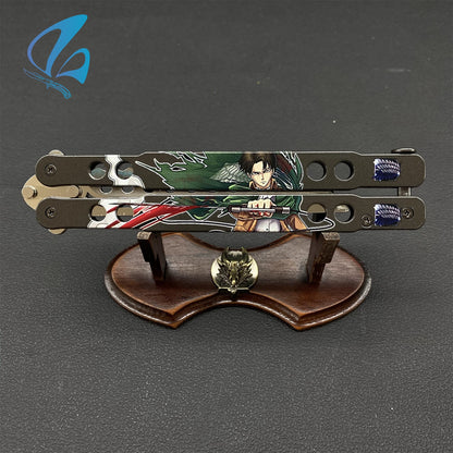 3D Printed Image Anime Butterfly Knife Cool Anime Balisong Fan Art For Display Only