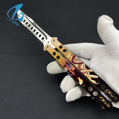 3D Printed Image Anime Butterfly Knife Cool Anime Balisong Fan Art For Display Only