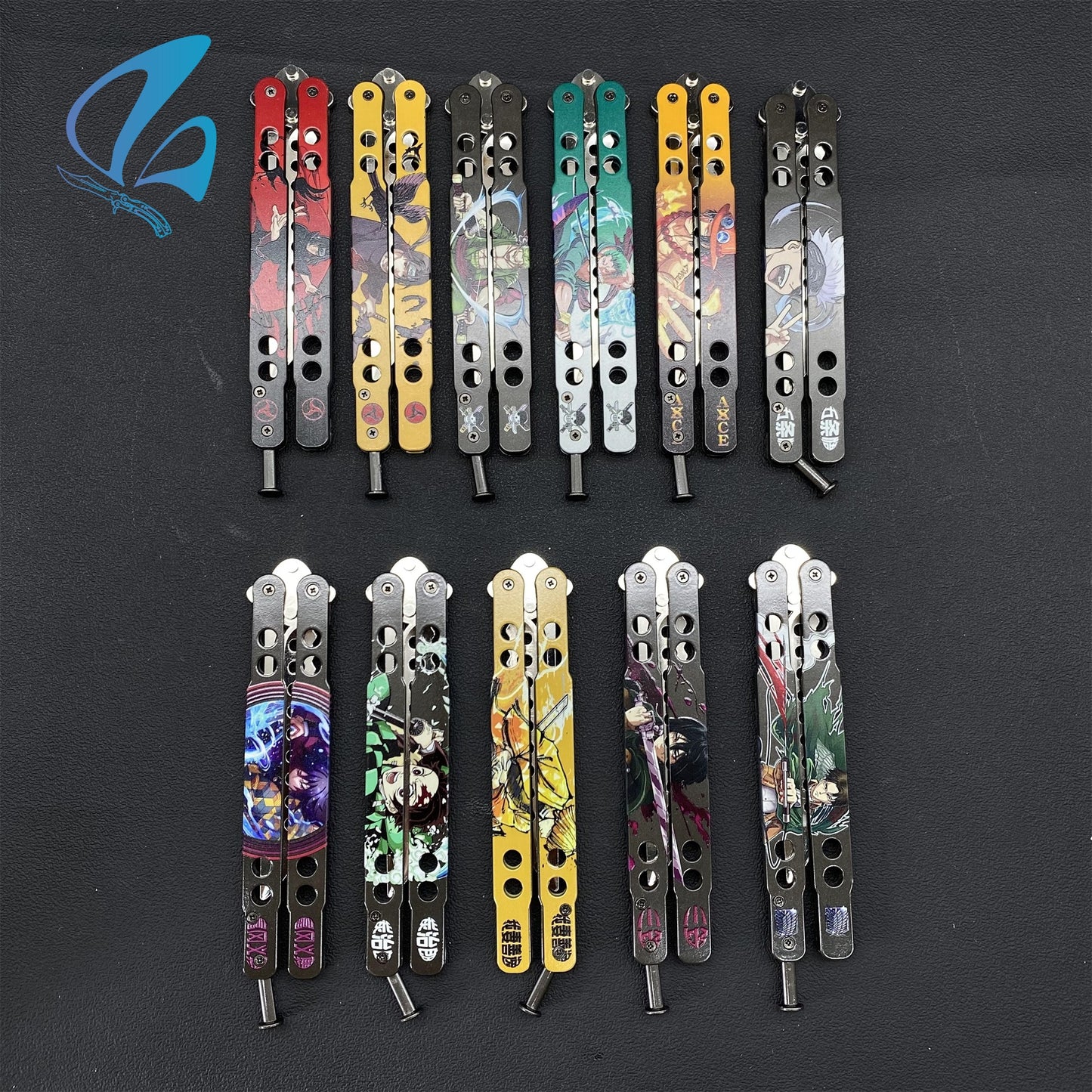 3D Printed Image Anime Butterfly Knife Cool Anime Balisong Fan Art For Display Only