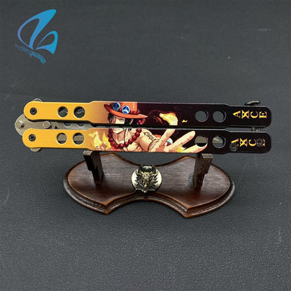 3D Printed Image Anime Butterfly Knife Cool Anime Balisong Fan Art For Display Only