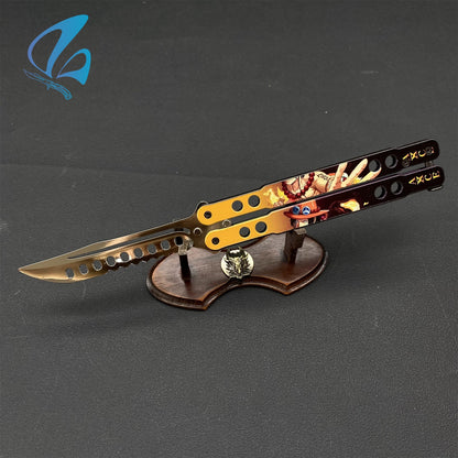 3D Printed Image Anime Butterfly Knife Cool Anime Balisong Fan Art For Display Only