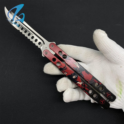 3D Printed Image Anime Butterfly Knife Cool Anime Balisong Fan Art For Display Only